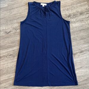 Navy Michael Kors Sleeveless Cover-Up Dress | Tie Neck Swim Coverup